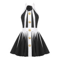French Halter Vest Dress Waist Slimming A Expansion Dress Sleeveless Knitted Jacquard Dress