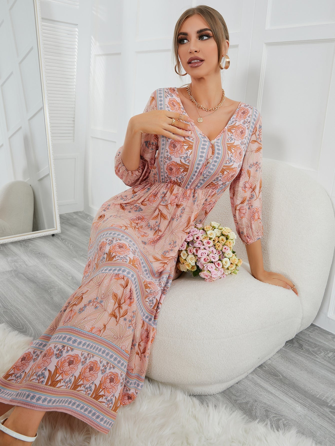 Citronella Adjustable Kimono Maxi Dress FINAL