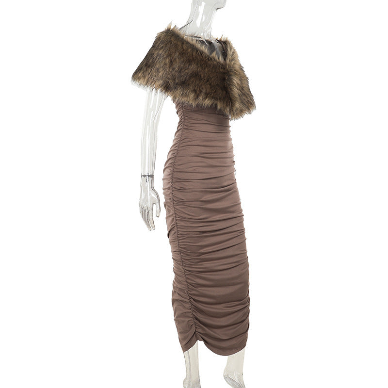 Mocha 2 piece Maxi Dress Brown