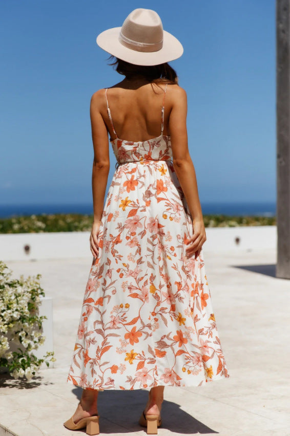 Certain Romance Printed Tie Front Maxi Dress FINAL