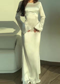 Aurora Satin Long Sleeve Maxi Dress