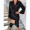 Casual Street Solid Color Criss Cross Dress