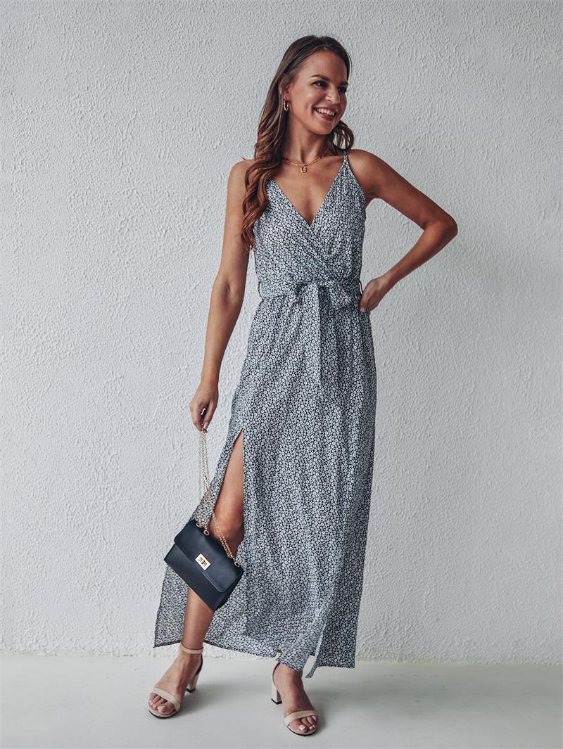 Hope Remains Floral Midi Slip Dress Black