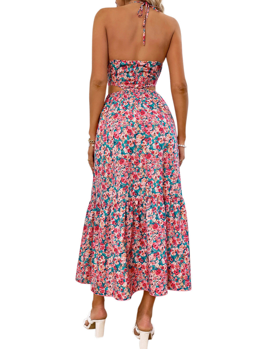 City Strut Printed Cutout Midi Dress FINAL