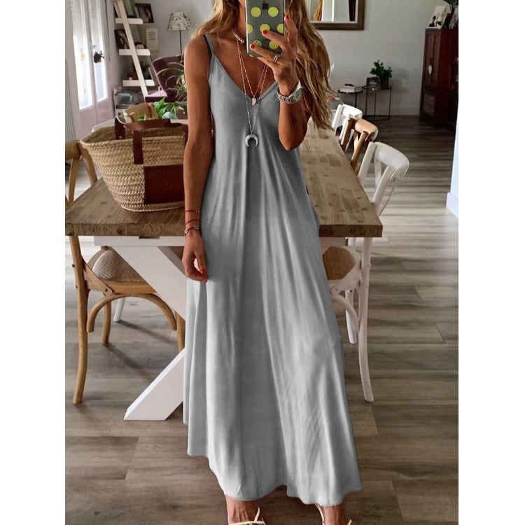 Empire Satin Maxi Dress Olive