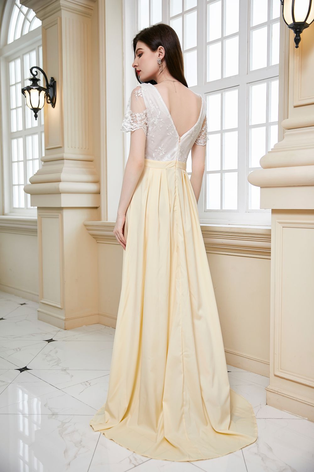 Sexy Dress Autumn Lace Short Sleeve Wedding Bridesmaid Dress Cocktail Evening Dress