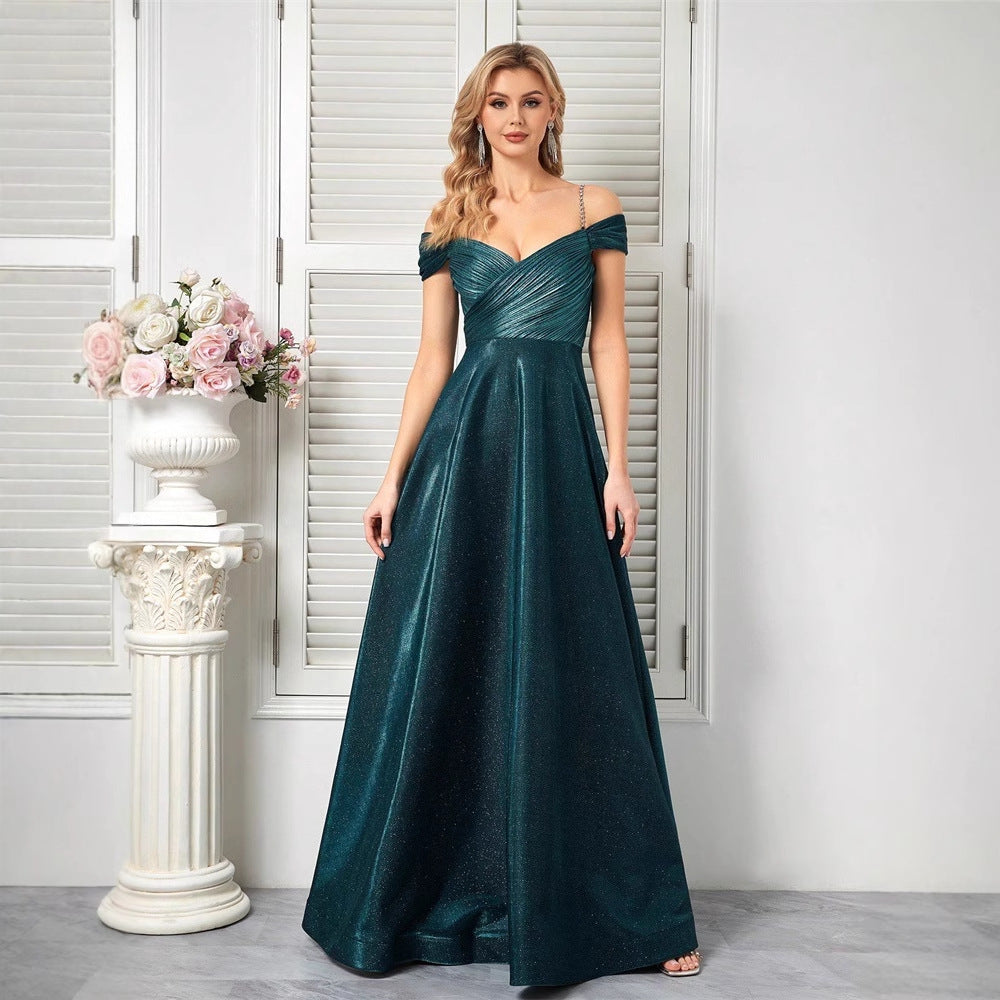 Elegant Spaghetti Strap Cross Stomach Blanket Formal Dinner Dress Suitable Wedding Dinner Prom Party