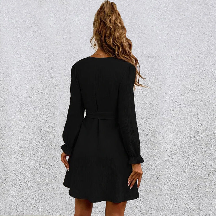 Meet And Greet Satin Drape Dress Black