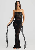 Verona Sheer Lace Backless Maxi Dress