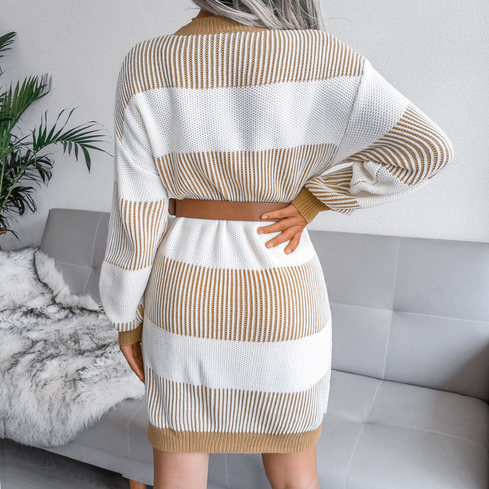 Tacoma Striped Knit Sweater Dress FINAL