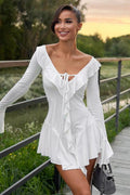 Sienna Charm Ruffled Bell Sleeve Mini Dress