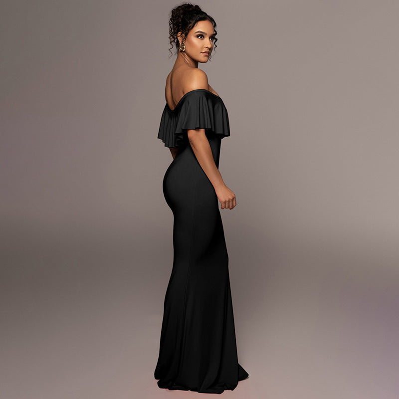 Dressed Strapless Gown Black