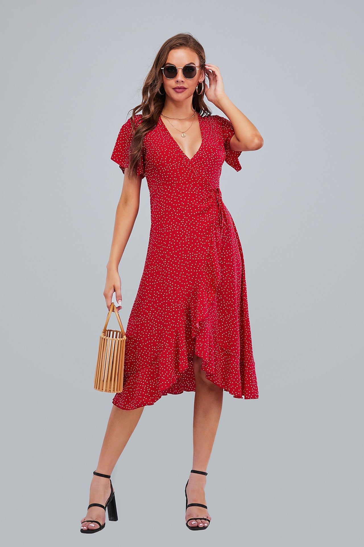 Rejoice Metallic Detailed Wrap Maxi Dress Magenta FINAL