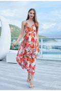 Take Me To Paradise Printed Maxi Dress Salmon