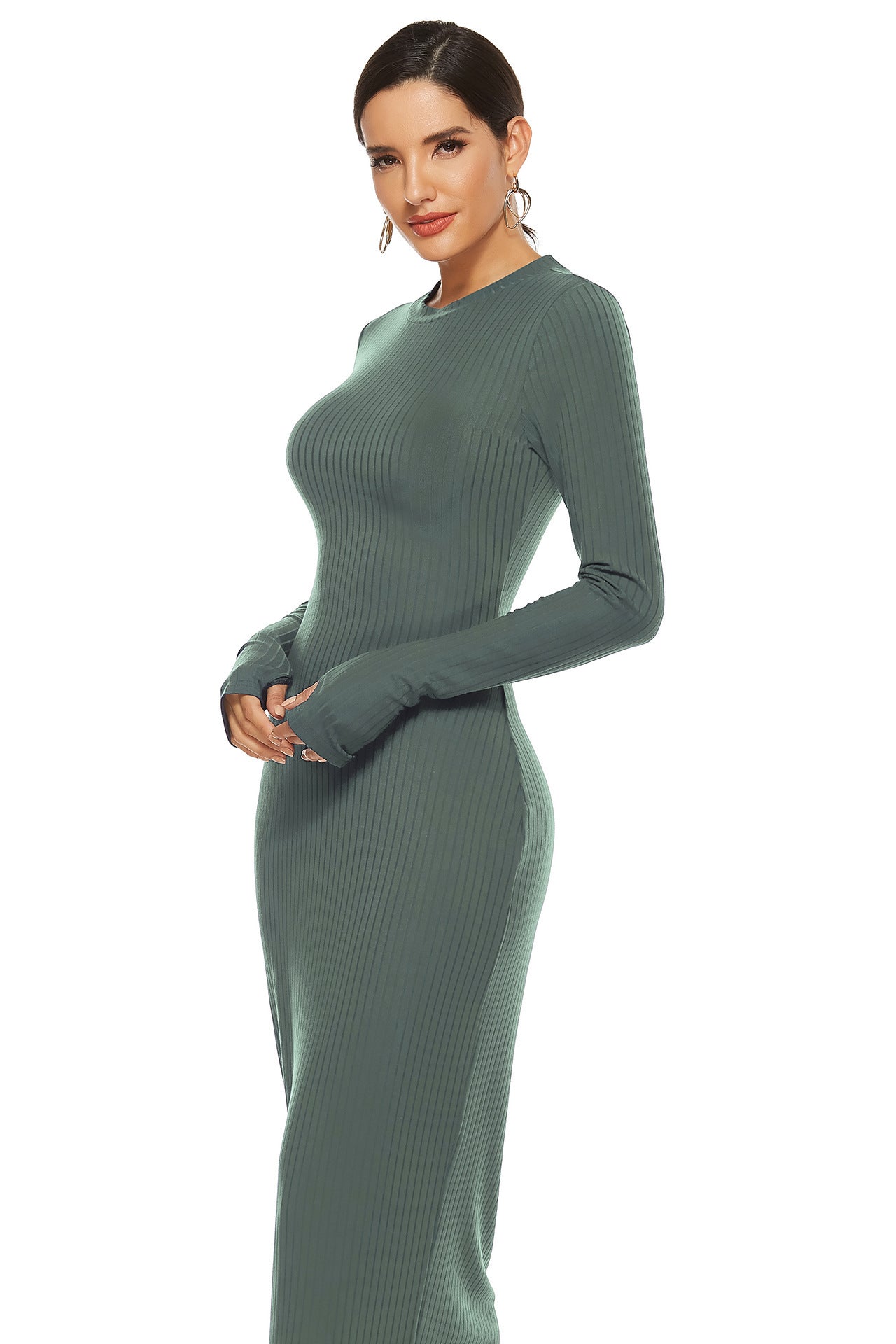 Cheers To You Knit Maxi Sweater Dress Olive