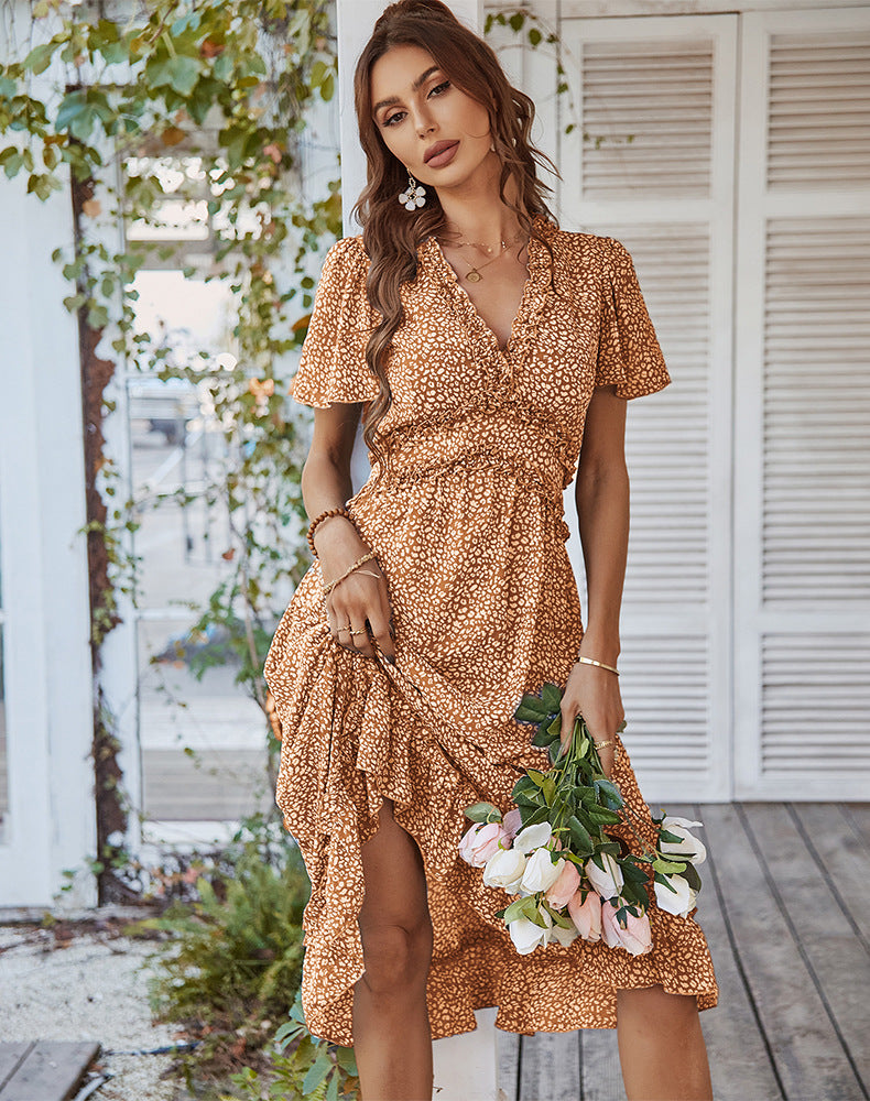 Magic Touch Smocked Maxi Dress Burnt Sun