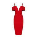 Black Off-the-shoulder Sexy Bandage Cocktail Dress - Mislish