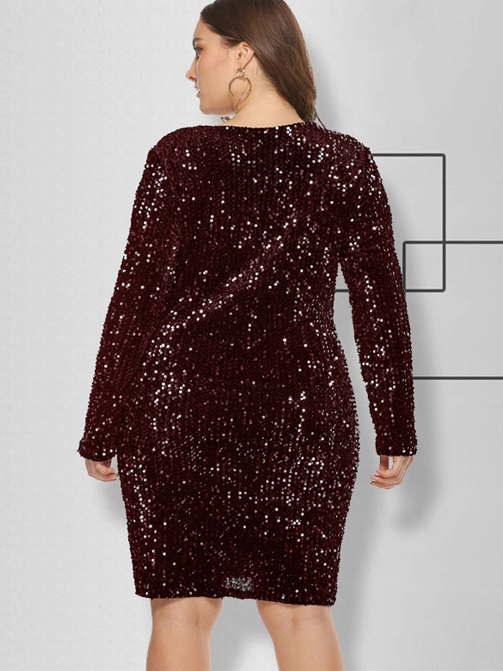 Plus Size Sequins Glitter Bodycon Dress