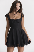 Kaia Black A Line Mini Dress