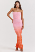 Sapphire Ombre Pleated Maxi Dress
