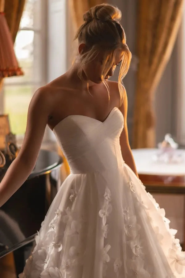 Vintage Princess Wedding Dresses A Line Women's Appliques Sweetheart Sexy Sleeveless Bridal Gowns Elegant Vestidos De Novia
