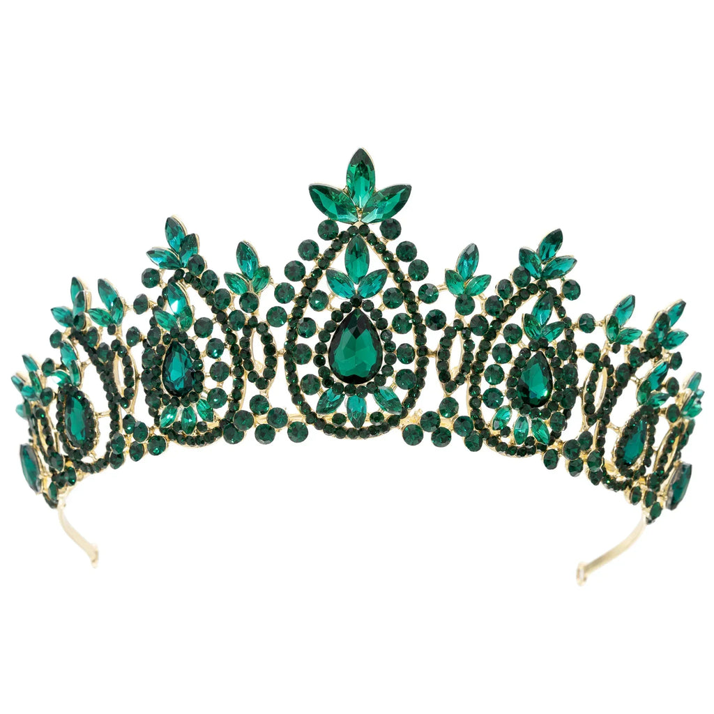 Baroque Crystal Crowns For Women Princess Queen Bridal Tiara Crown For Wedding Headdress Party Prom Bride Hair Jewelry Headpiece as picture