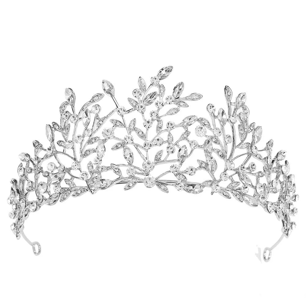 Baroque Wedding Hair Tiaras Crowns For Women Rhinestone Bridal Tiara Pageant Diadem Wedding Hair Jewelry Headdress Accessories as picture 4