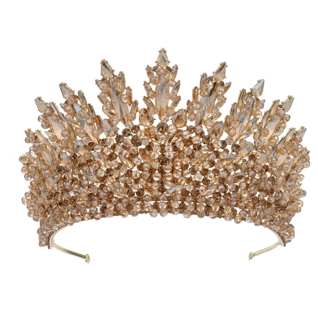 Baroque Women's Crowns For Wedding Headdress Queen Crystal Bridal Tiara Crown For Pageant Diadem Party Prom Bride Hair Jewelry as picture 2