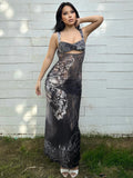 Lace Cut Out Bodycon Maxi Dress