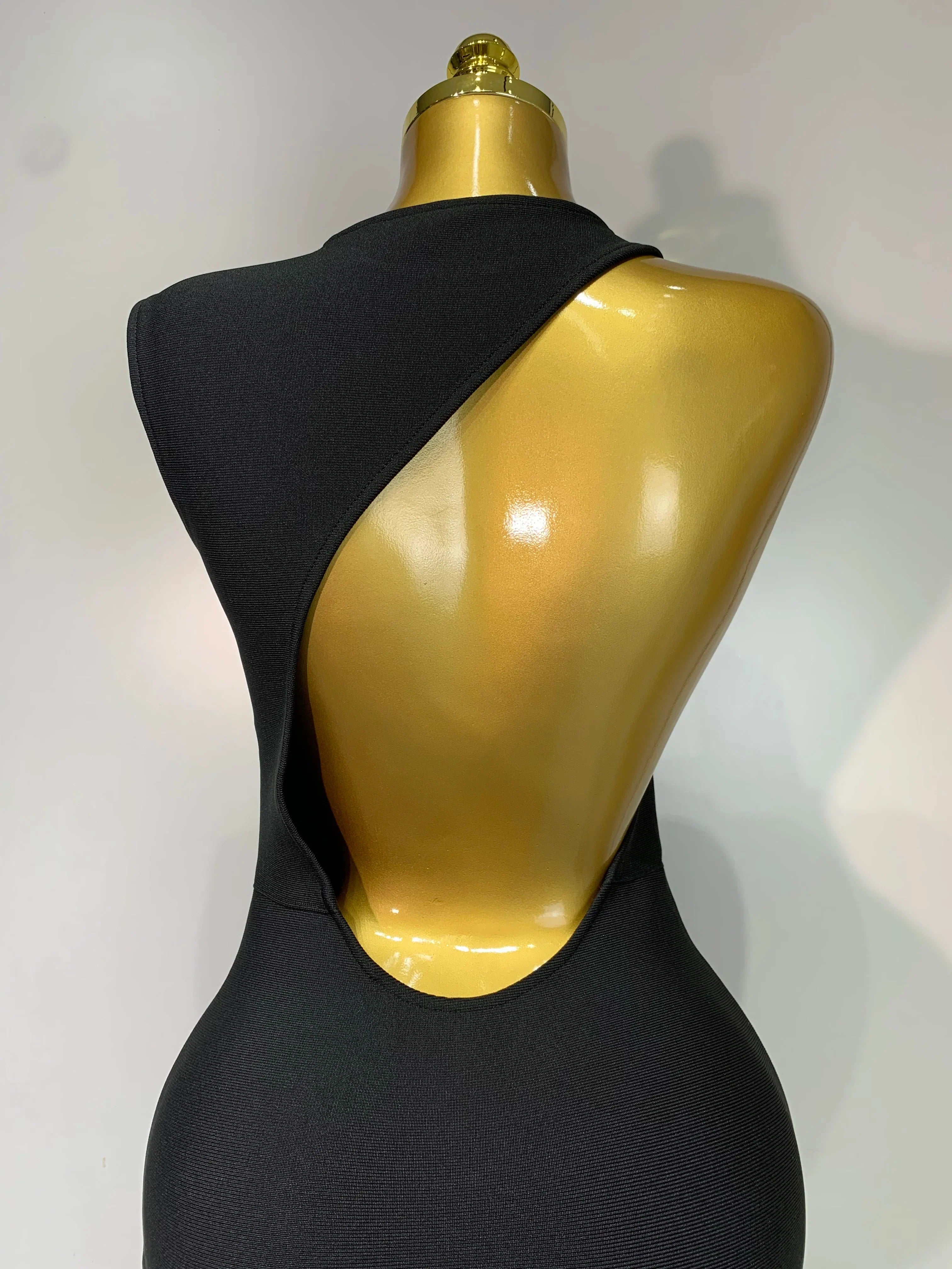 Women Sexy Backless Design Sleeveless Bodycon Bandage Dress Celebrity Elegant Evening Club Party Luxury Birthday Dresses