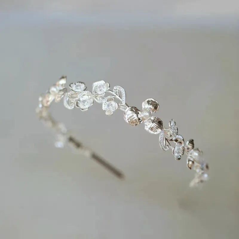 Silver Color Headband Hairband Vintage Headpiece For Bride Bridesmaids Headdress Tiara Bridal Jewelry Wedding Hair Accessories b