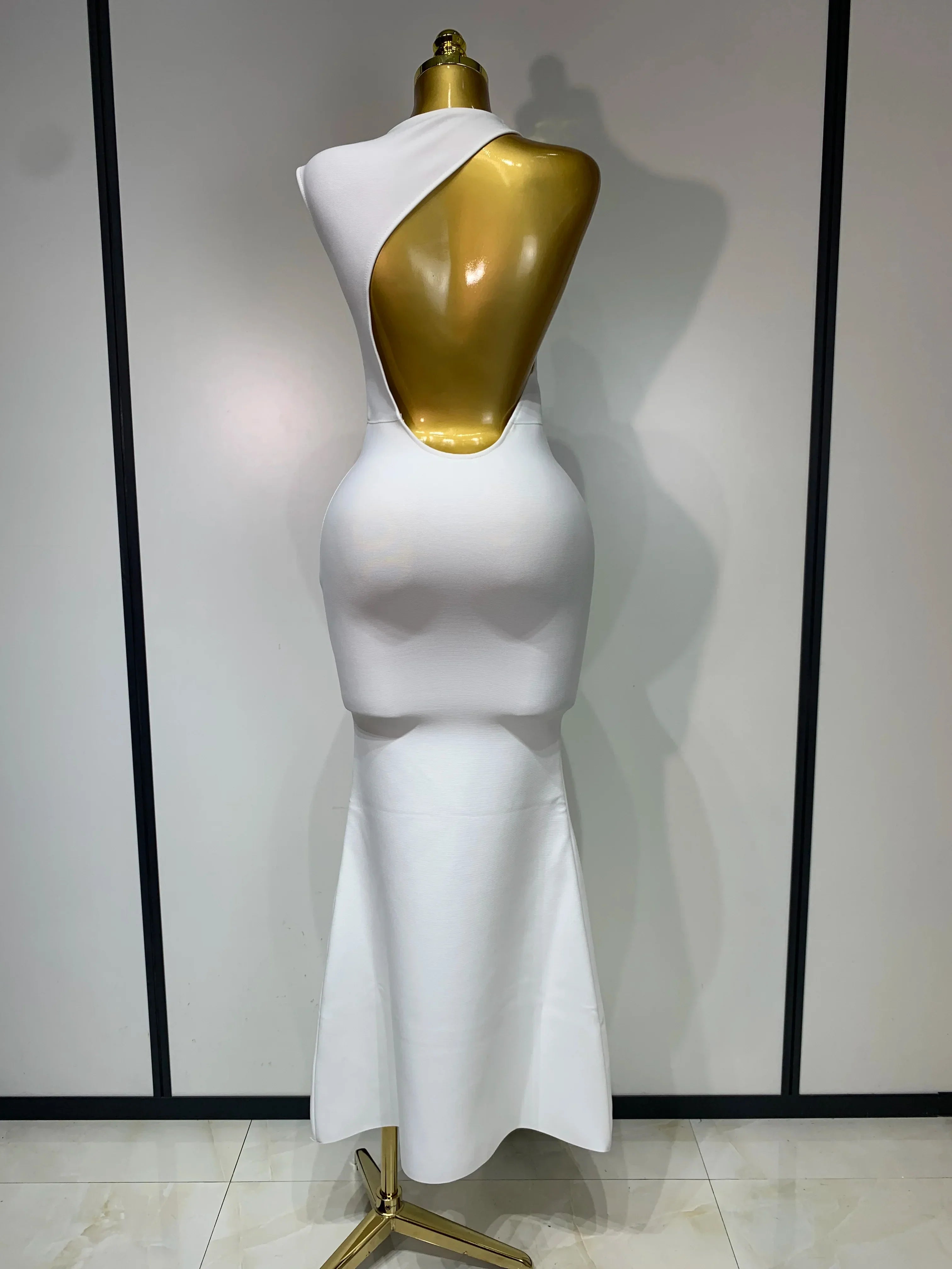 Women Sexy Sleeveless Backless Design Bodycon Bandage Dress Celebrity Elegant Evening Club Party Luxury Birthday Dresses