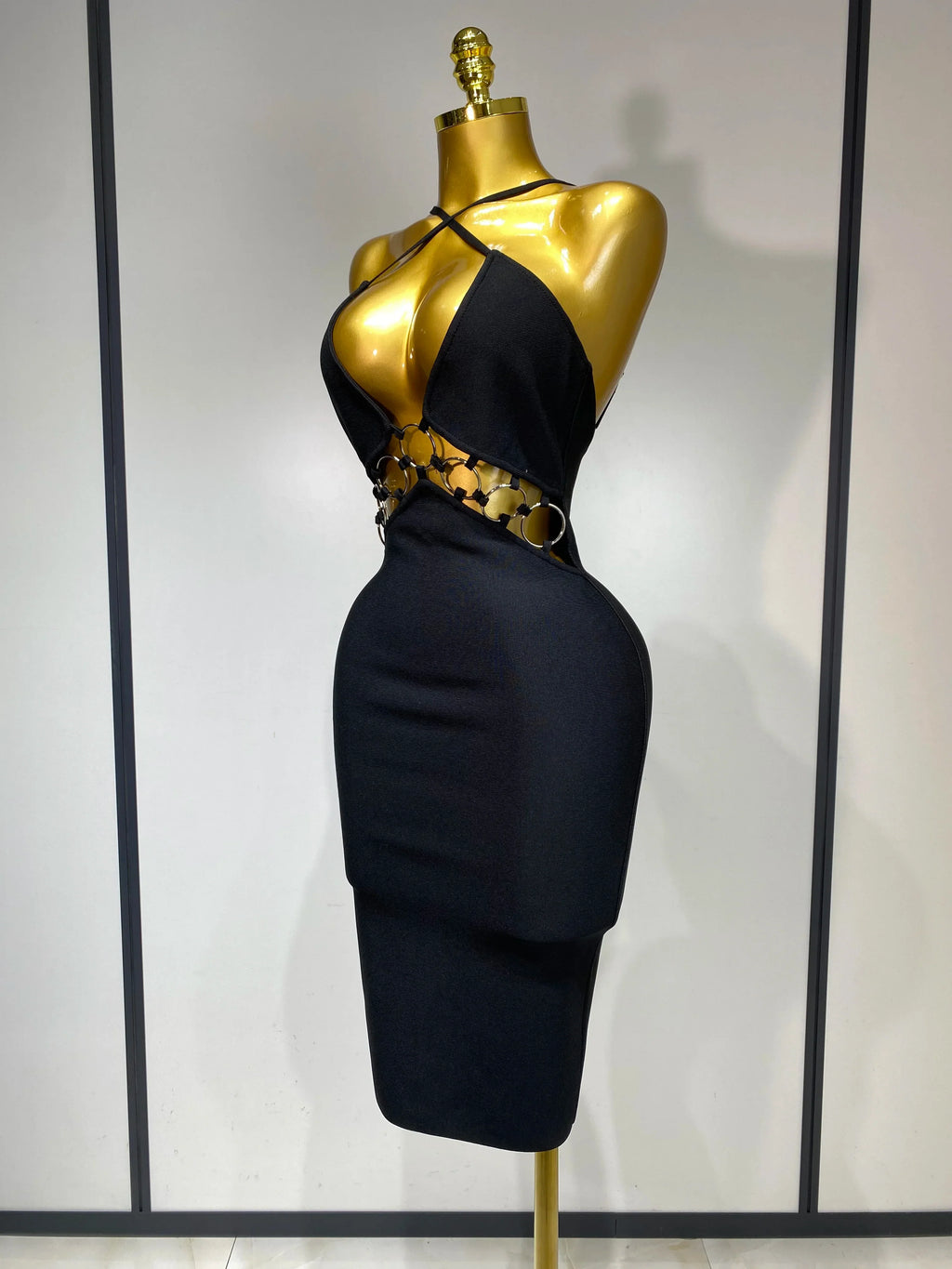 Women Sexy Backless Bodycon Bandage Dress Nightclub Party Evening Dress Luxury Birthday Cut Out Black Dresses