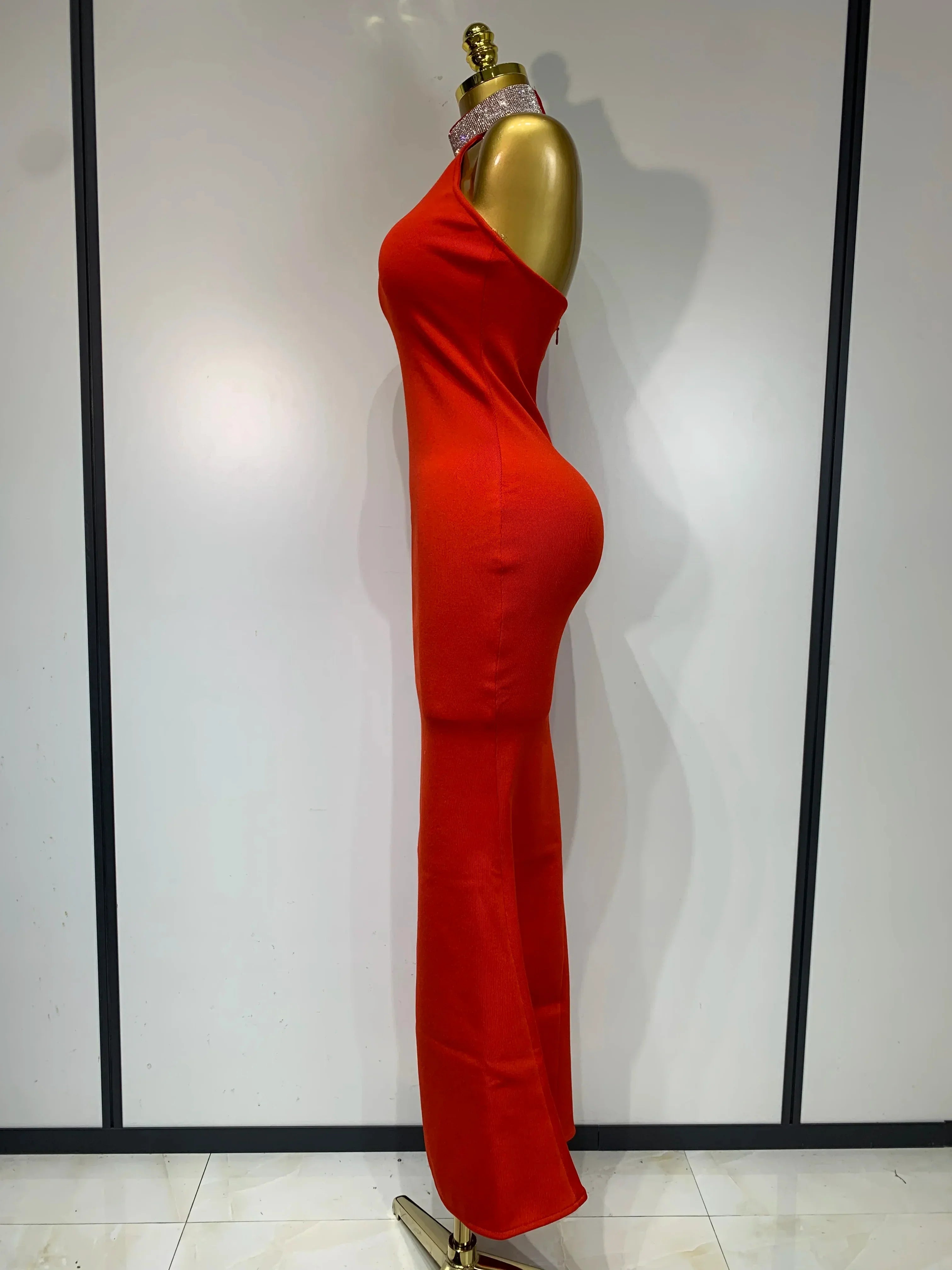 Luxury Birthday Bandage Dress Women  Elegant Red Halter Backless Celebrity Evening Party Wedding Gowns Club Gala Dresses