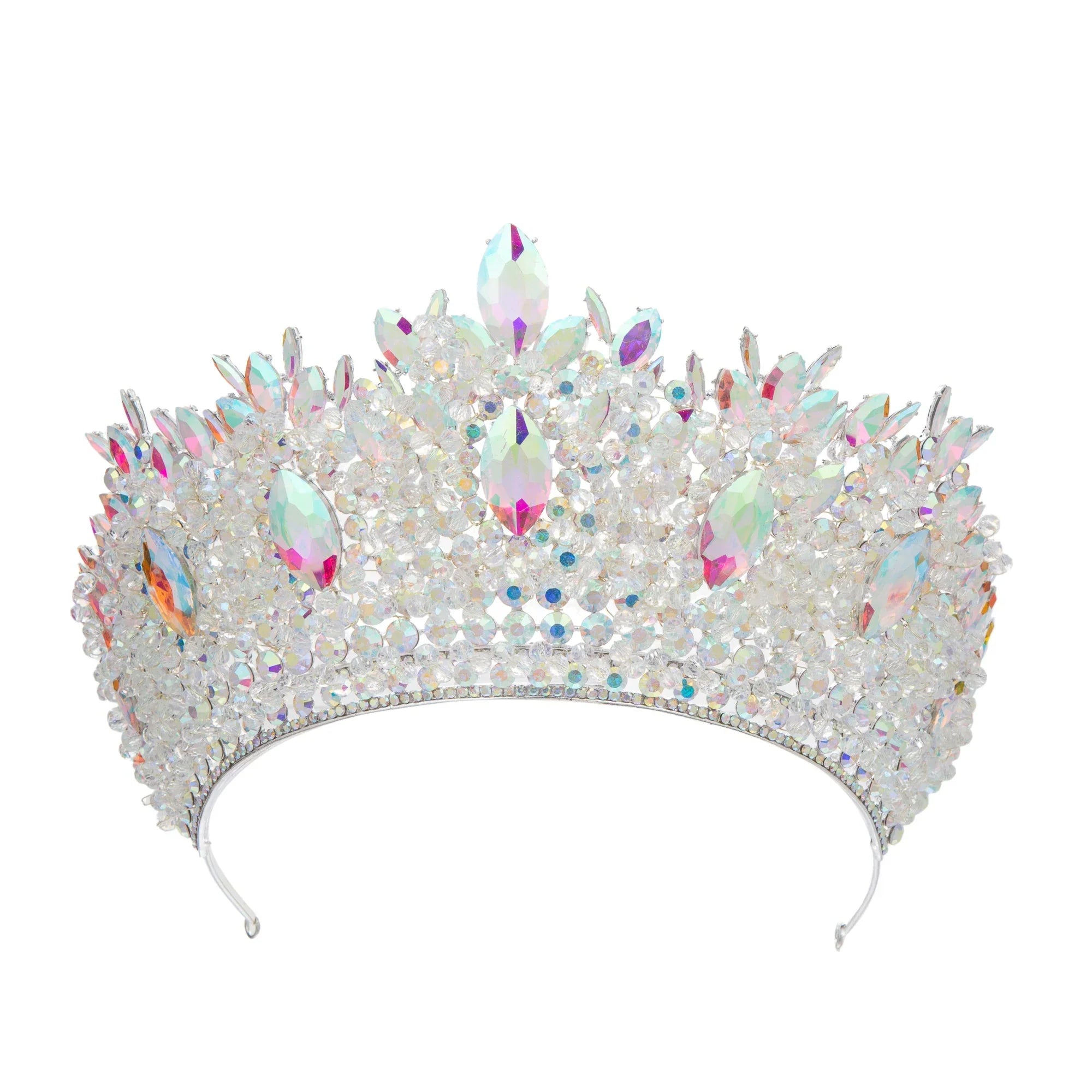 Baroque Wedding Crowns For Pageant Miss Universe Big Crystal Bridal Tiara Crown For Wedding Bride Diadem Hair Jewelry Headdress as picture 5