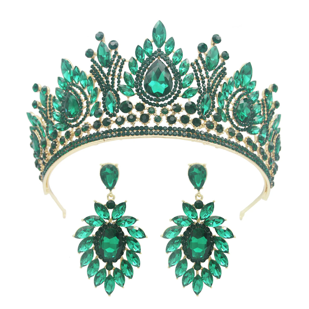 Baroque Queen Crowns For Women Crystal Bridal Tiara Crown For Wedding Bride Pageant Diadem Party Prom Hair Jewelry Headdress Blue Zinc Plated