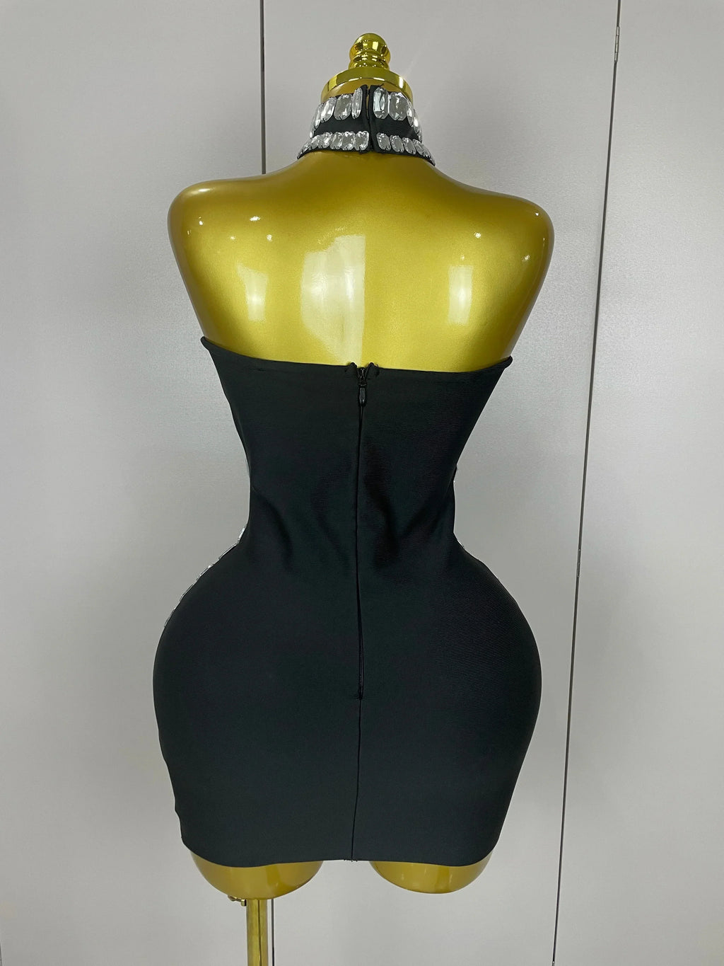 Women  Sparkly Rhinestones Bodycon Strapless Mini Bandage Dress Backless Fashion Evening Party Club Luxury Birthday Dresses