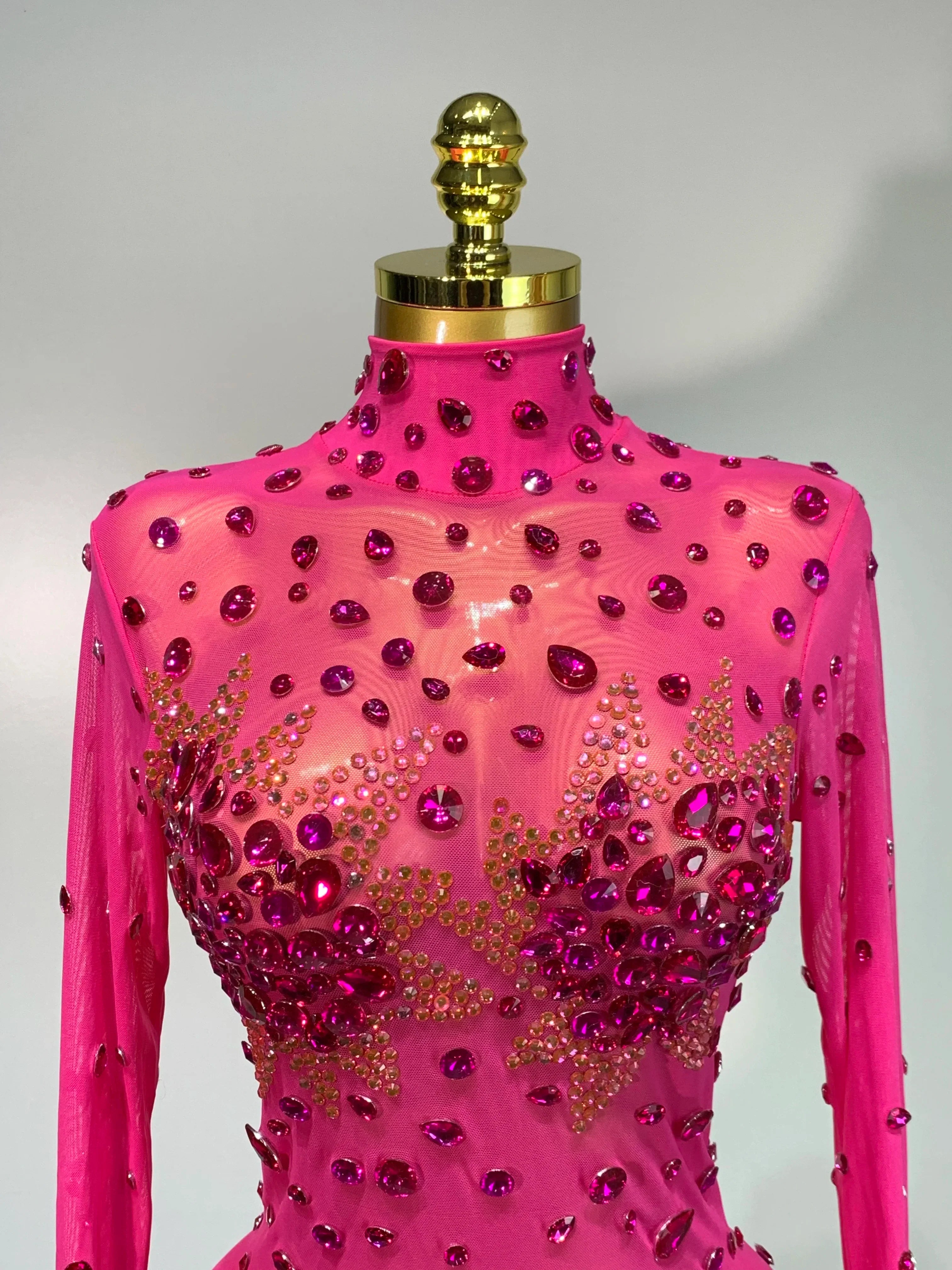 Sparkly Rhinestone Sexy Bodycon Dress New Fashion Nightclub Stage Outfit Luxury Birthday Party Dresses