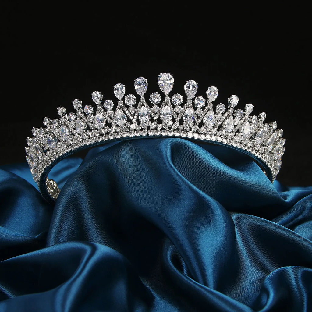AAA Zircon Zirconia Tiaras Crowns Luxury Headbands For Brides Birthday Gift Headpieces Wedding Hair Accessories Bridal Jewelry