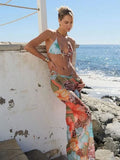 Leopard Mesh Patchwork Maxi Dress