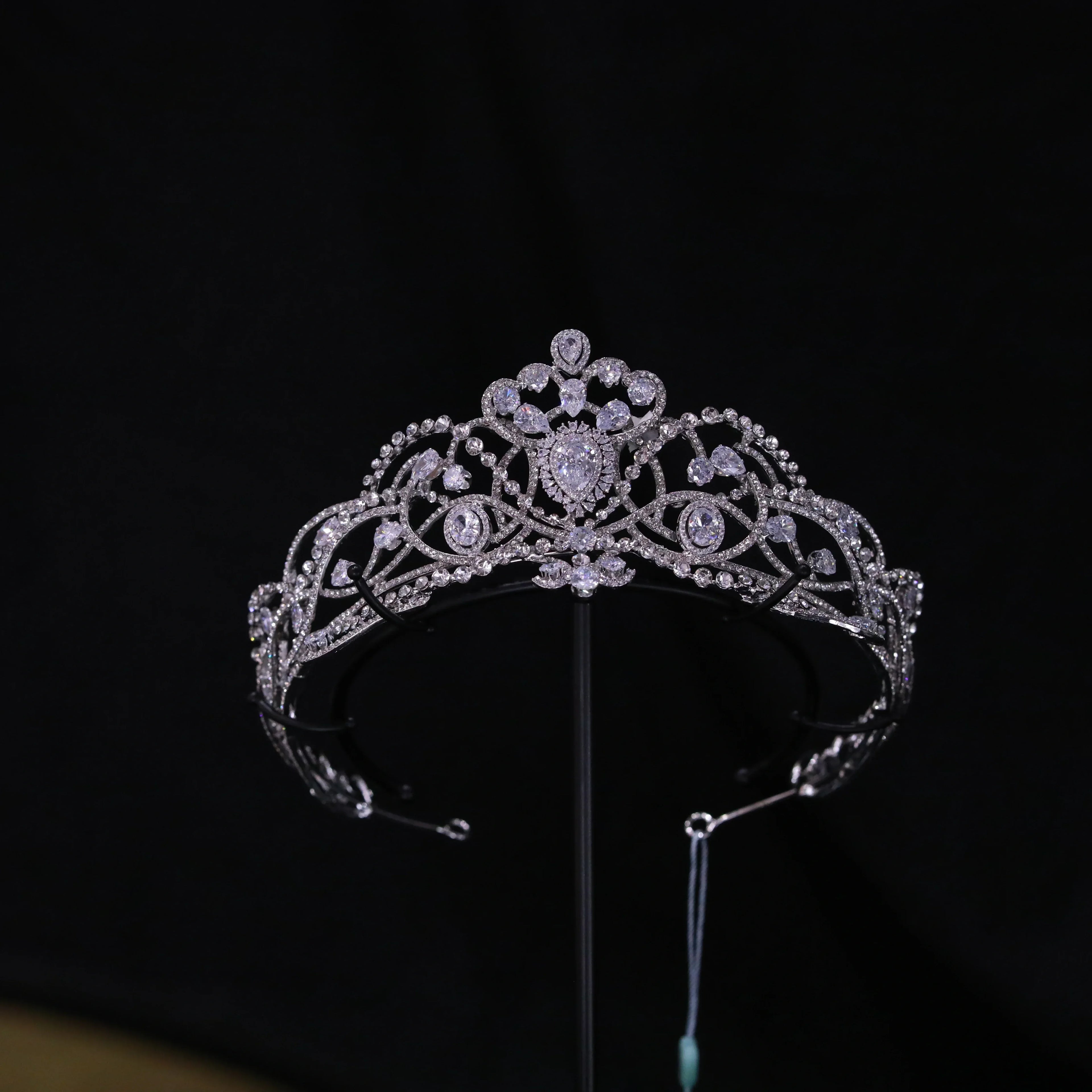 Bridal Hair Jewelry Crystal Zirconia Tiaras Crowns Zircon Rhinestones Headband Brides Pageant Prom Headpiece Wedding Accessories