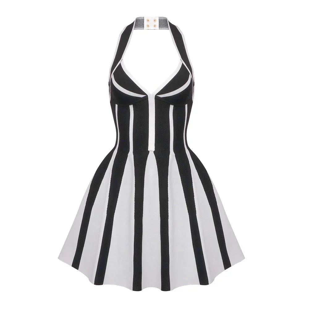 Celebrity Fashion Red Carpet Dress Women Sexy Halter A-Line Mini Bandage Evening Party Dress Wholesale