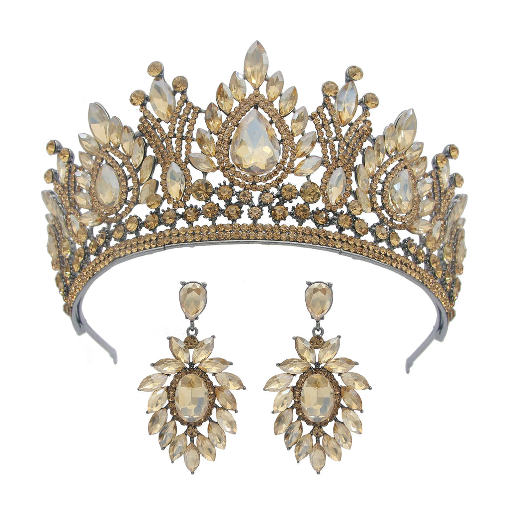 Baroque Queen Crowns For Women Crystal Bridal Tiara Crown For Wedding Bride Pageant Diadem Party Prom Hair Jewelry Headdress as picture 3