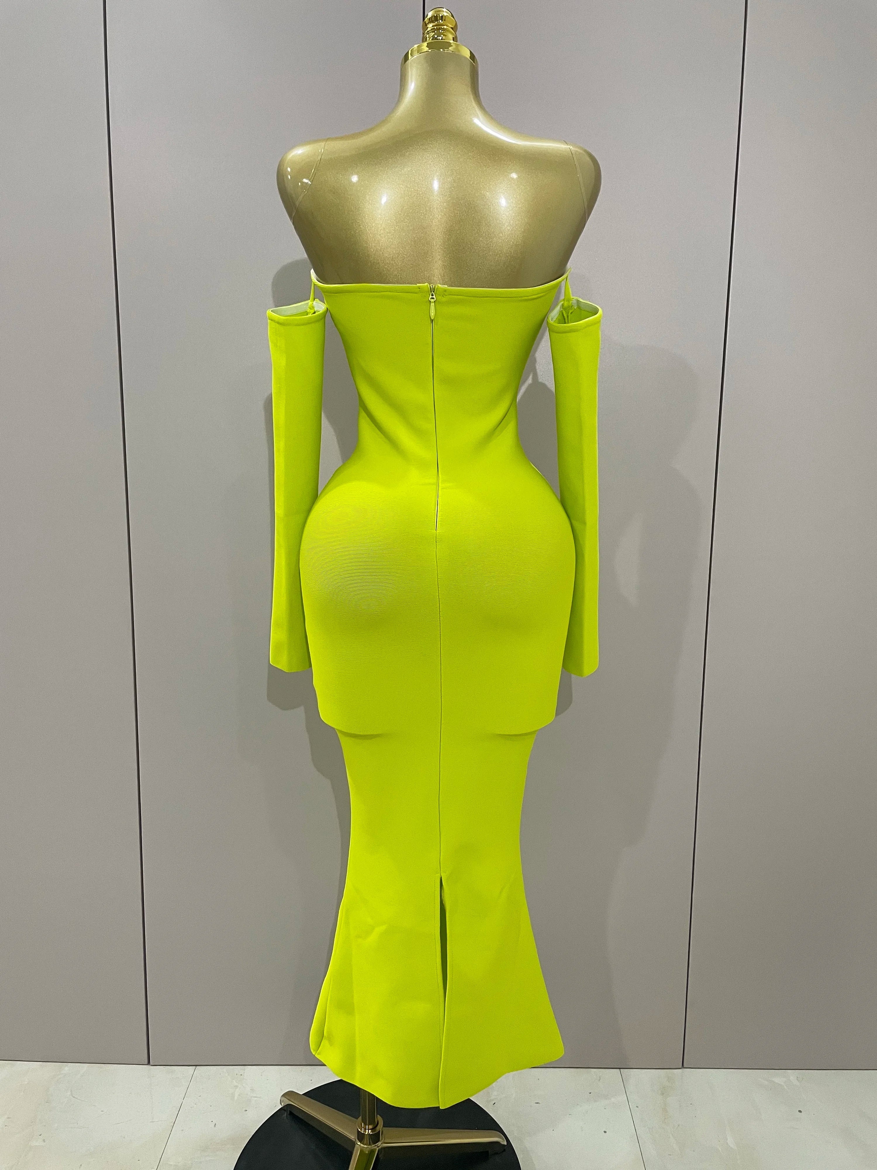 Sexy Off Shoulder Luxury Diamonds Long Bodycon Bandage Dress Women Celebrity Elegant Prom Gown Birthday Club Cocktail Dress