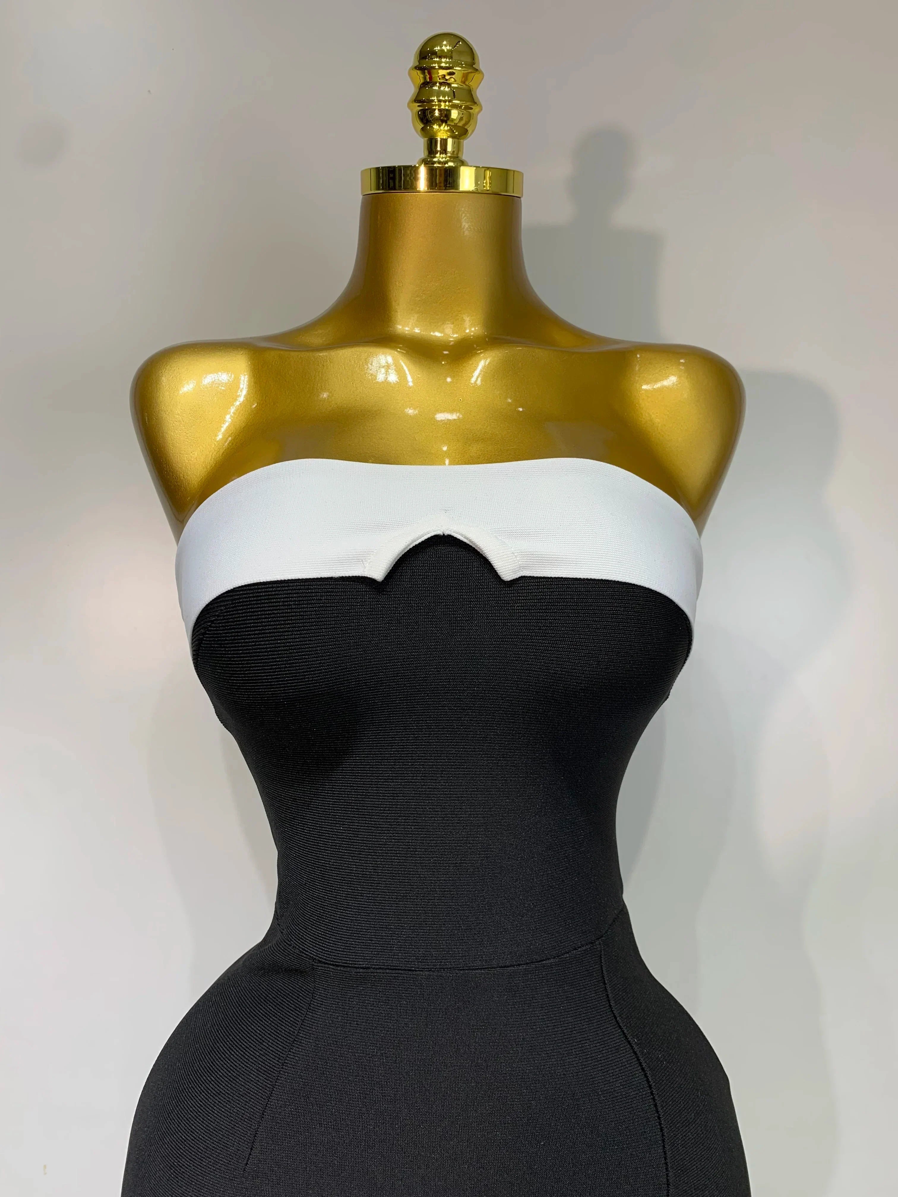 Women Sexy Strapless Backless Flower Maxi Long Bandage Dress  Knitted Celebrity Elegant Evening Club Party Birthday Dresses
