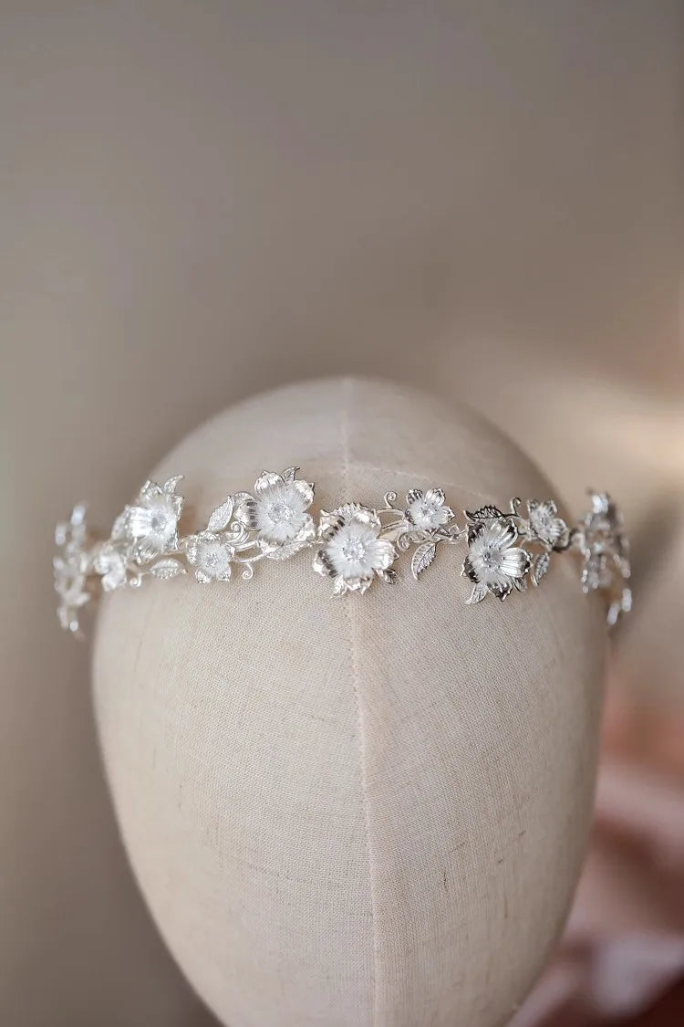 Silver Color Headband Hairband Vintage Headpiece For Bride Bridesmaids Headdress Tiara Bridal Jewelry Wedding Hair Accessories