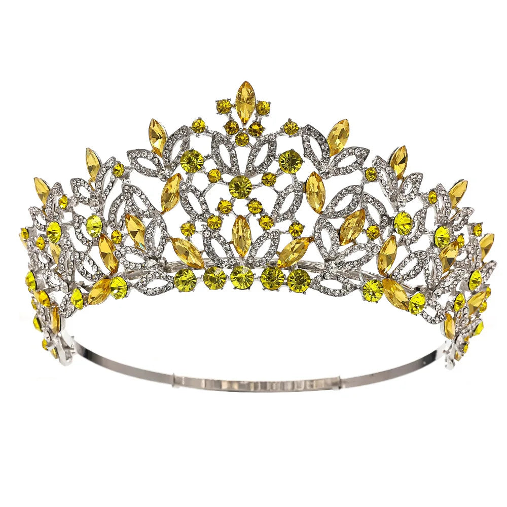Baroque Queen Crowns For Pageant Crystal Royal Princess Bridal Tiara Crown For Wedding Women Diadem Prom Hair Jewelry Headdress as picture 4