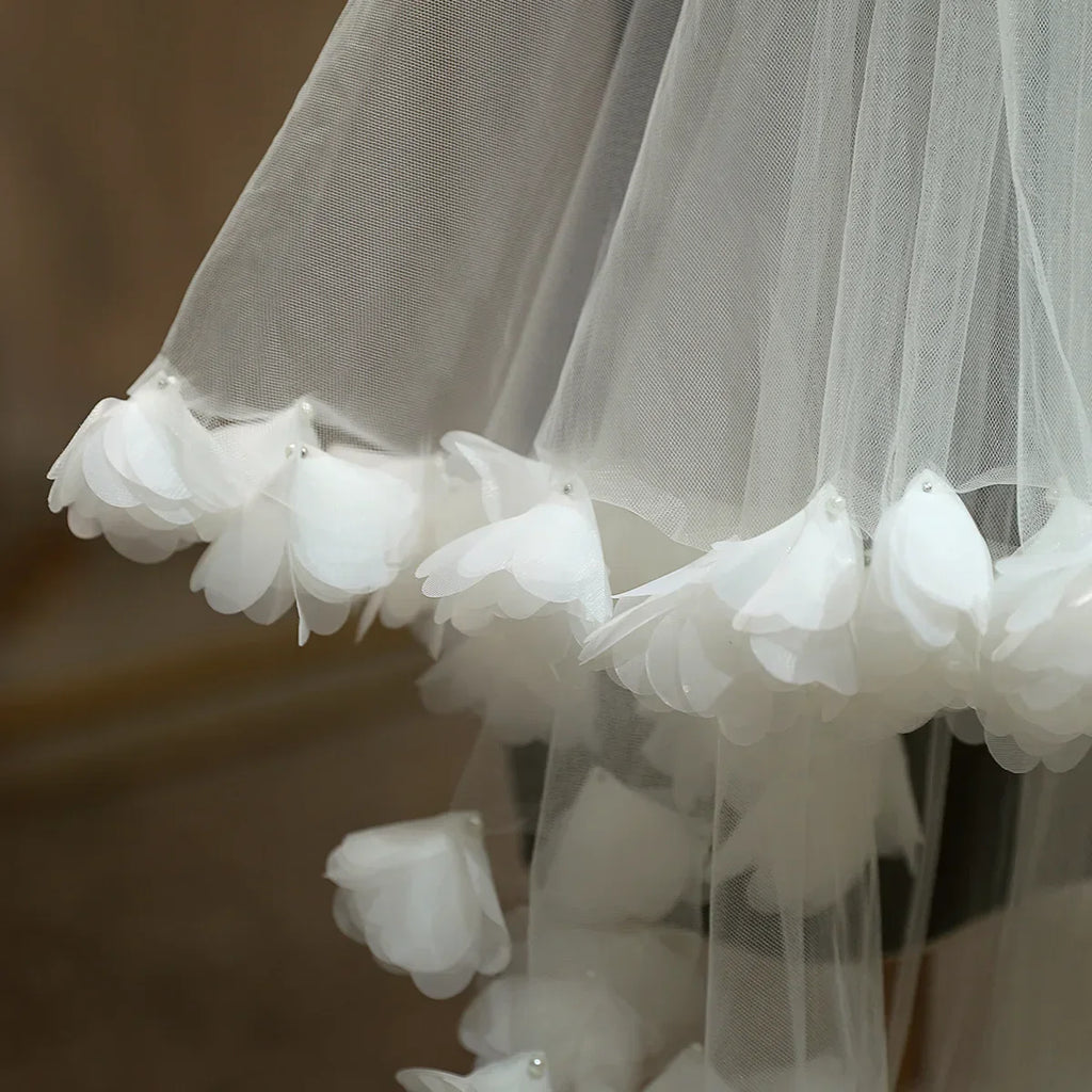 Flower Floral Bridal Veil Lace Wedding Veils For Evening Dinner Party Dress Women Girl Gift Hair Accessories Brides Jewelry