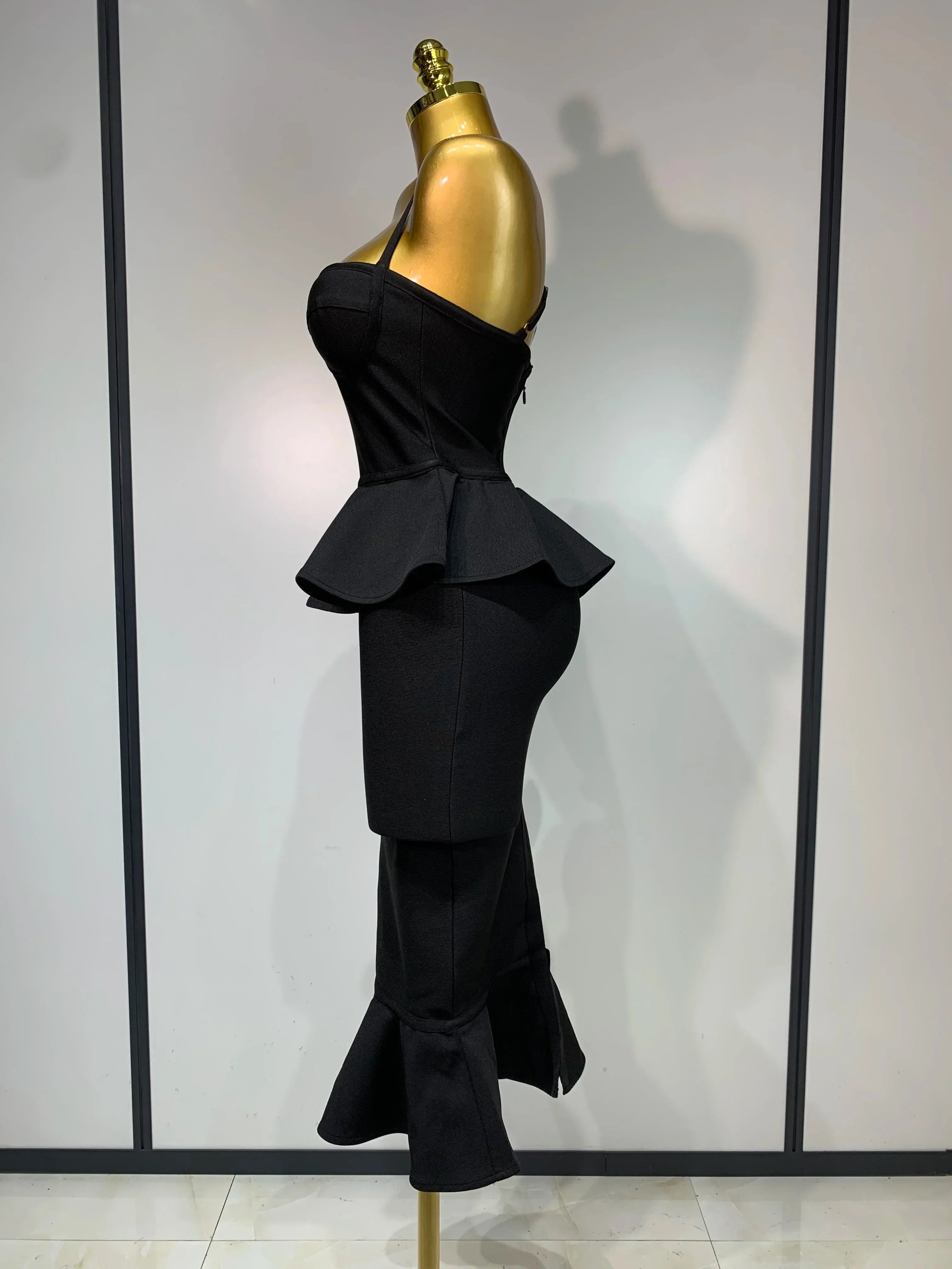 Women Sexy Backless Tierred Bodycon Bandage Dress  Celebrity Elegant Evening Party Club Wedding Dress Birthday Vestido