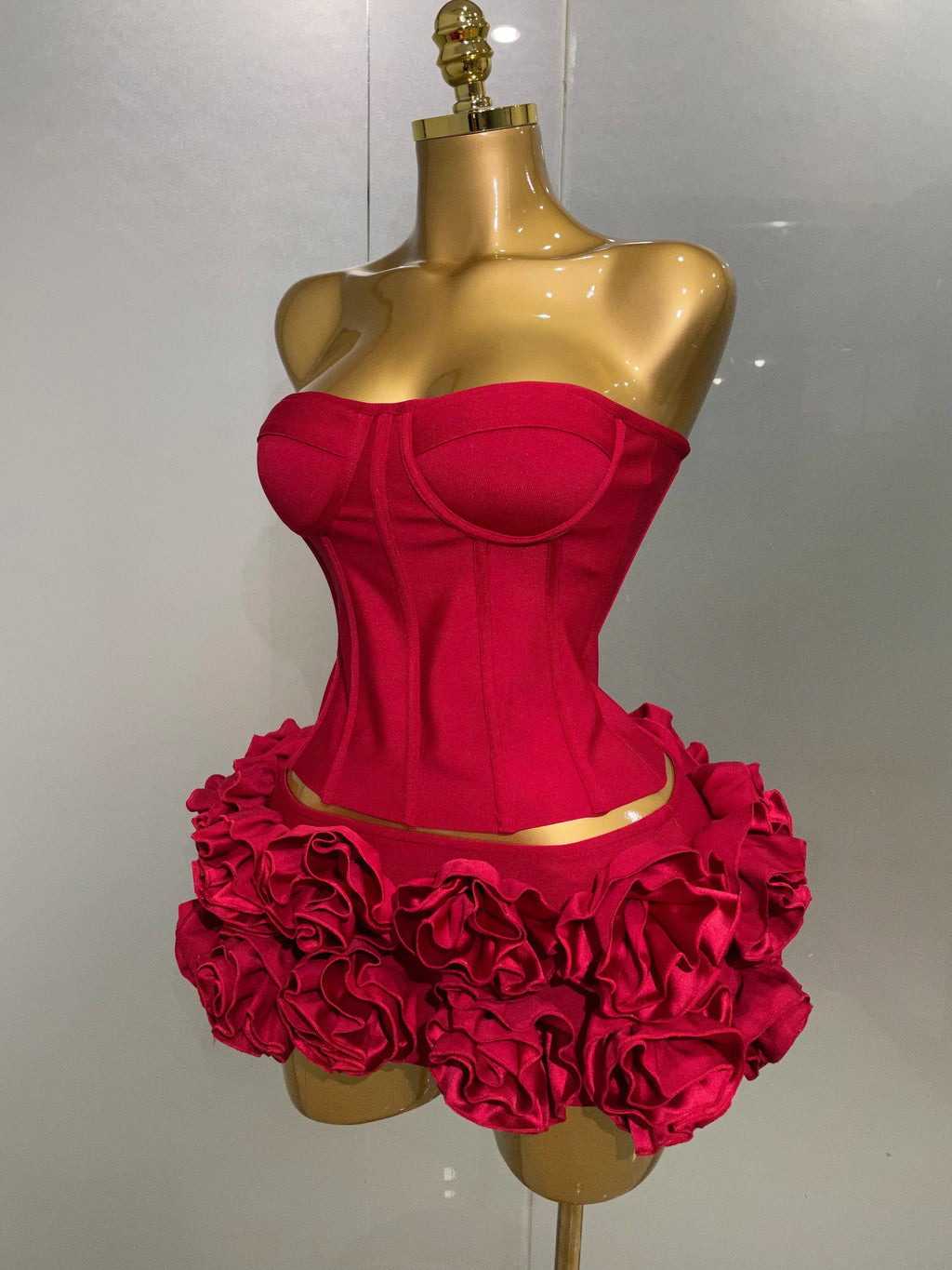 Women Sexy Strapless Prom Gown Fashion Celebrity Club Party Skirt Set Birthday Cocktail Outfit Birthday Party Bandage Dress